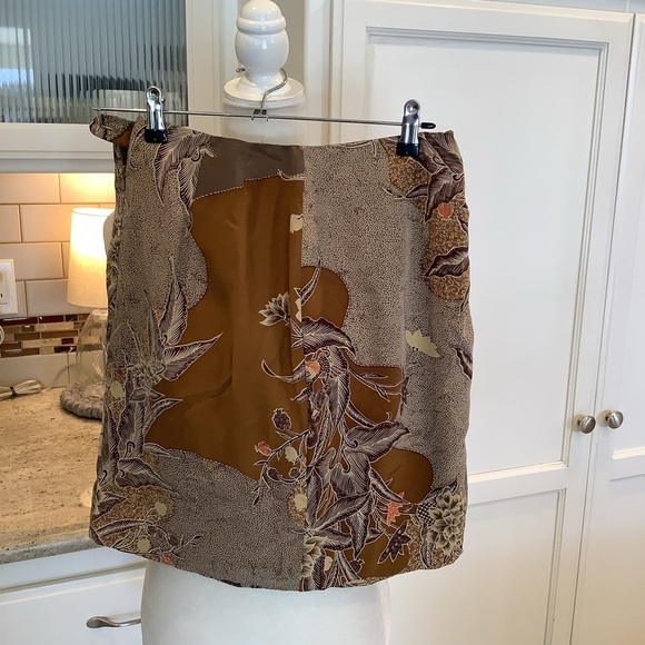 Episode by Carolyn Wright Freeman Silk Faux Wrap Skirt Size 10 Fall Leaf - Picture 3 of 9